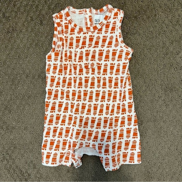 Nordstrom Other - Nordstrom Orange and White Baby Romper